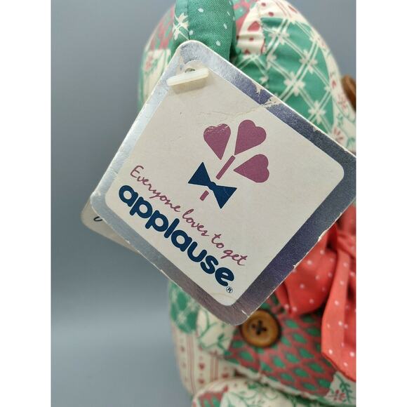 Vintage Applause Patchwork Pets Bear Teddy Button Joints w/ Tags 1986 RARE HTF - Picture 4 of 12